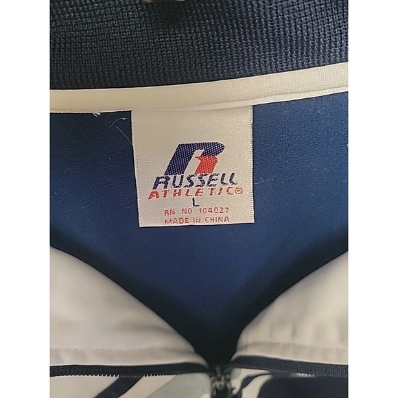 Vtg Russell Athletic Penn State Satin Track Jacket SZ L Blue White Nittany Lions - Picture 6 of 8